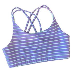 Athleta Girl Blue & Purple Striped Sports Bra Girls size 8 - 10